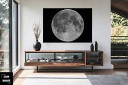 full moon at night canvas wall art, moon canvas decor, moon home decor, moon photo poster, moon print, moon wall art