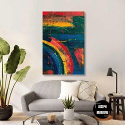 Red Yellow Blue Abstract Composition Abstract Art Roll Up Canvas, Stretched Canvas Art, Framed Wall Art Painting