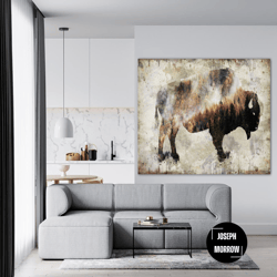 Bison Artwork Buffalo Canvas Art Print Rustic Home Decor Wild Animal Picture On Canvas Bison Wall Art Home Decor Printed