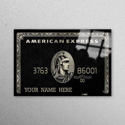 Glass Printing, Wall Art, Wall Decor, American Express Card, Personalized Gift Tempered Glass, Your Name Here Wall Decor