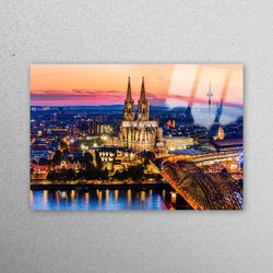 Glass Wall Art, Wall Decor, Glass Printing, Cologne Cathedral Glass Art, Catholic Cathedral Glass Decor, Cathedral Glass