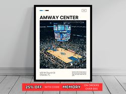 Amway Center Print  Orlando Magic Canvas  NBA Art  NBA Arena Canvas   Oil Painting  Modern Art   Travel Art Print