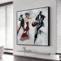 Large Painting,Dance Painting Original,Dancer Art, Extra Large Wall Art, Wall Art Canvas Design, Framed Canvas Ready To