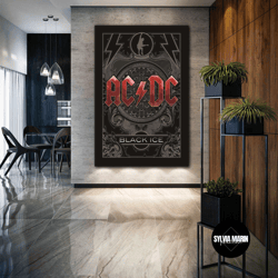 Ac Dc Wall Art, Music Canvas Art, Rock Music Wall Decor, Roll Up Canvas, Stretched Canvas Art, Framed Wall Art Painting