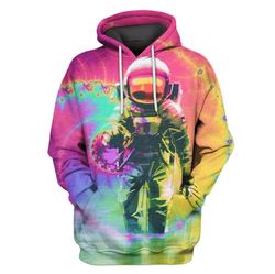 Astronaut in full color galaxy Custom Hoodie