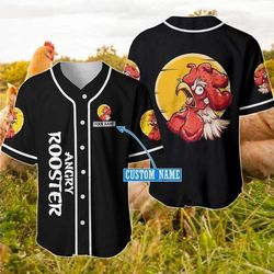 Personalized Custom Angry Rooster Baseball Jersey Shirt