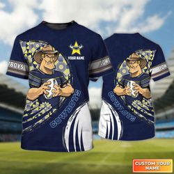 North Queensland Cowboys Personalized Name 3D Tshirt Gift