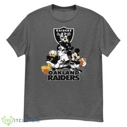 NFL Oakland Raiders Mickey Mouse Donald Duck Goofy Football Shirt T-Shirt