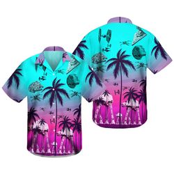 Pink Neon Hawaiian Shirt, Cool And Active Ocean Hawaiian Shirt