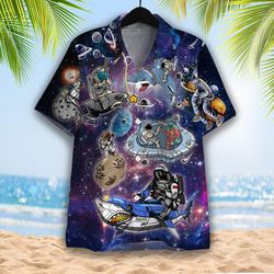 Astronaut Fishing In The Galaxy Hawaiian Shirt