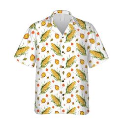 Corns And Leaves All Over Print Hawaiian Shirt