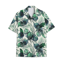 Hawaiian Shirt For Men, Aloha Shirt Tropical Leaf