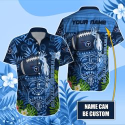 Titans Blue Hawaiian Shirt Custom Name