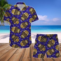 Skull Hawaiian Shirt And Short. Summer Cool Shirt