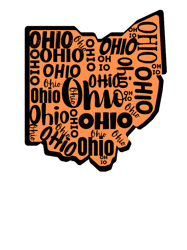 Ohio Fonts in State of Ohio orange