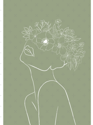 Sage Flower GirlLine Art
