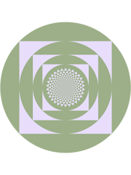 Squares within Circles Geometrical Sage Green