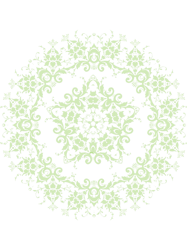 Star with Floral Pattern Light Sage Green
