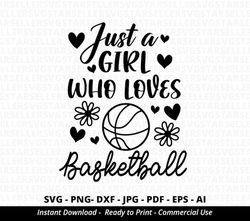just a girl who loves basketball svg,basketball mama svg,fan shirt svg,basketball fan svg, basketball quotes svg,cricut