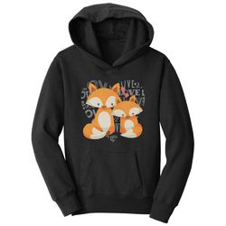 Love Heart Foxes: Kids Unisex Hoodie Sweatshirt - Adorable & Cozy!