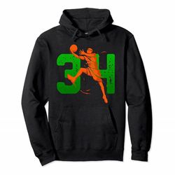 34 Player Gift For Basketball Love Bucks Fans Pullover Hoodie Kid