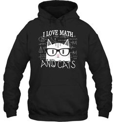 I Love Math And Cats Gift Hoodie Pullover Hoodie For Kid