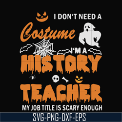 I dont need a costume Im a music teacher my job title is scary enough halloween svg, png, dxf, eps digital file HLW0115