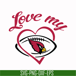 Love my Arizona Cardinals heart svg, Cardinals heart svg, Nfl svg, png, dxf, eps digital file NFL1110204L