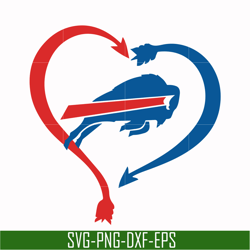 Buffalo Bills heart svg, Bills heart svg, Nfl svg, png, dxf, eps digital file NFL13102033L