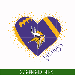 Minnesota Vikings heart svg, Vikings heart svg, Nfl svg, png, dxf, eps digital file NFL2310202L