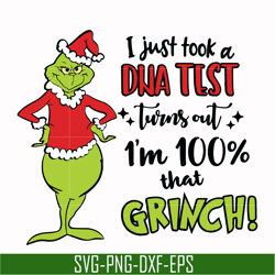 I just took a DNA test turns out im 100 that grinch svg, png, dxf, eps digital file TD31072018