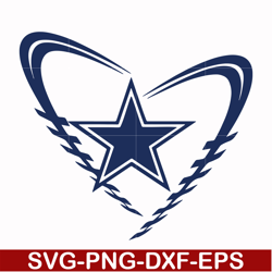 Cowboys heart, svg, png, dxf, eps file NFL0000201