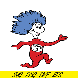 Dr Seuss Thing 2 Character SVG, Dr Seuss SVG, Cat in the Hat SVG DS104122352