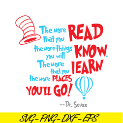 Read Know Learn Places SVG, Dr Seuss SVG, Dr Seuss Quotes SVG DS1051223163