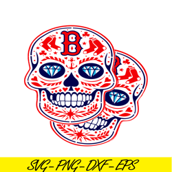 Boston Red Sox Double Skulls SVG PNG DXF EPS AI, Major League Baseball SVG, MLB Lovers SVG MLB30112348
