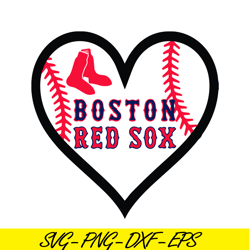 Boston Red Sox The Black Heart SVG PNG DXF EPS AI, Major League Baseball SVG, MLB Lovers SVG MLB30112354