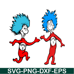 Happy Thing 1 And Thing 2 SVG, Dr Seuss SVG, Cat In The Hat SVG DS105122325