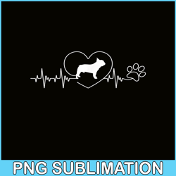French Bulldog Heartbeat PNG, French Bulldog PNG, French Dog Artwork PNG