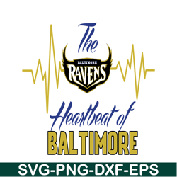 The Ravens Heartbeat Of Baltimore SVG PNG DXF EPS, USA Football SVG, NFL Lovers SVG