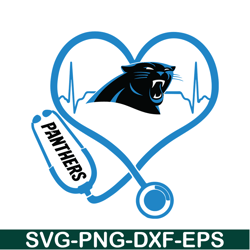 The Panthers Heartbeat SVG PNG DXF EPS JPG, Football Team SVG, NFL Lovers SVG