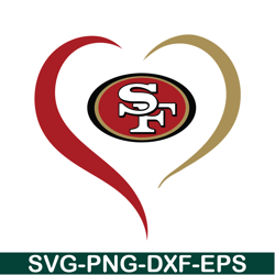 San Francisco 49ers Heart SVG PNG DXF EPS, Football Team SVG, NFL Lovers SVG NFL2291123176