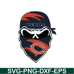 Funny Bears Skull SVG PNG EPS, National Football League SVG, NFL Lover SVG