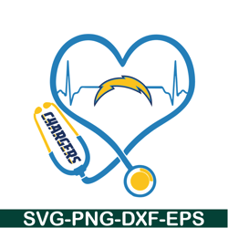 Stethoscope Chargers SVG PNG EPS, USA Football SVG, NFL Lovers SVG