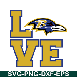 Love Ravens B SVG PNG DXF EPS, USA Football SVG, NFL Lovers SVG