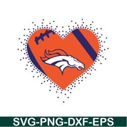 Heart For Broncos SVG PNG EPS, NFL Fan SVG, National Football League SVG