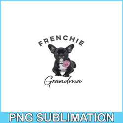 Frenchie Bulldog Flower PNG, French Dog Artwork PNG, Bulldog Mascot PNG