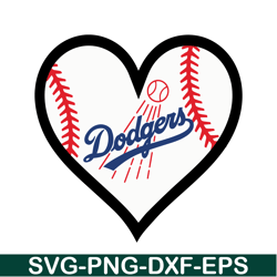 Dodgers Heart SVG, Major League Baseball SVG, MLB Lovers SVG MLB011223118