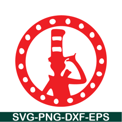 The Cat With The Hat In Red Circle SVG, Dr Seuss SVG, Cat In The Hat SVG DS205122394