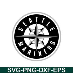 Seattle Mariners Black White Logo SVG, Major League Baseball SVG, Baseball SVG MLB2041223116