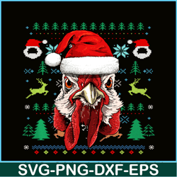 Chicken Ugly Christmas Santa Hat Xmas Gifts Kids Boys Girls Sweatshirt Png